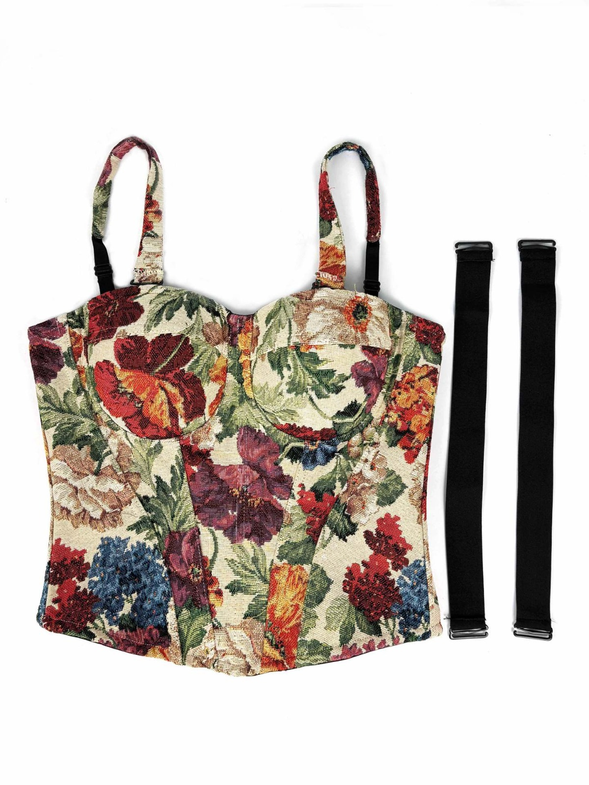 Corsé con estampado floral retro