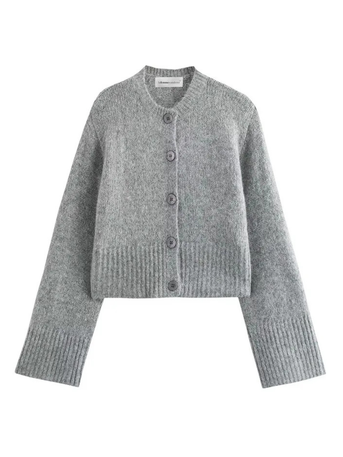 Autumn Knit Cardigan With O Neck Long Sleeve Single Breasted Solid Womens Sweater