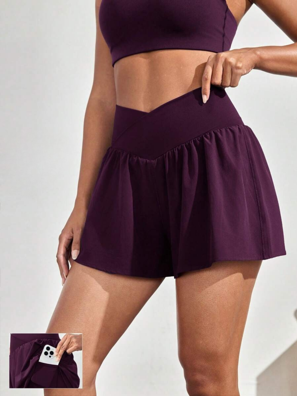 Pantalones cortos para correr resistentes al sudor, cintura media, bolsillos, secado rápido