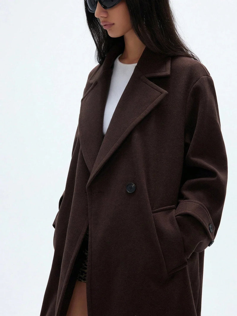Oversize Wool Coat Cozy Warmth Lapel Elegant Style Casual