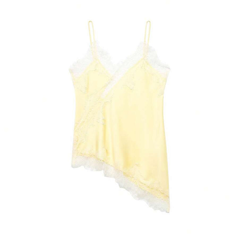 Contrast Lace Spaghetti Strap Top