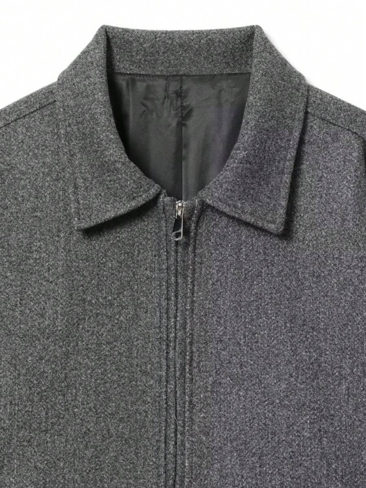 Autumn Minimalist Wool Blend Zip Lapel Jacket