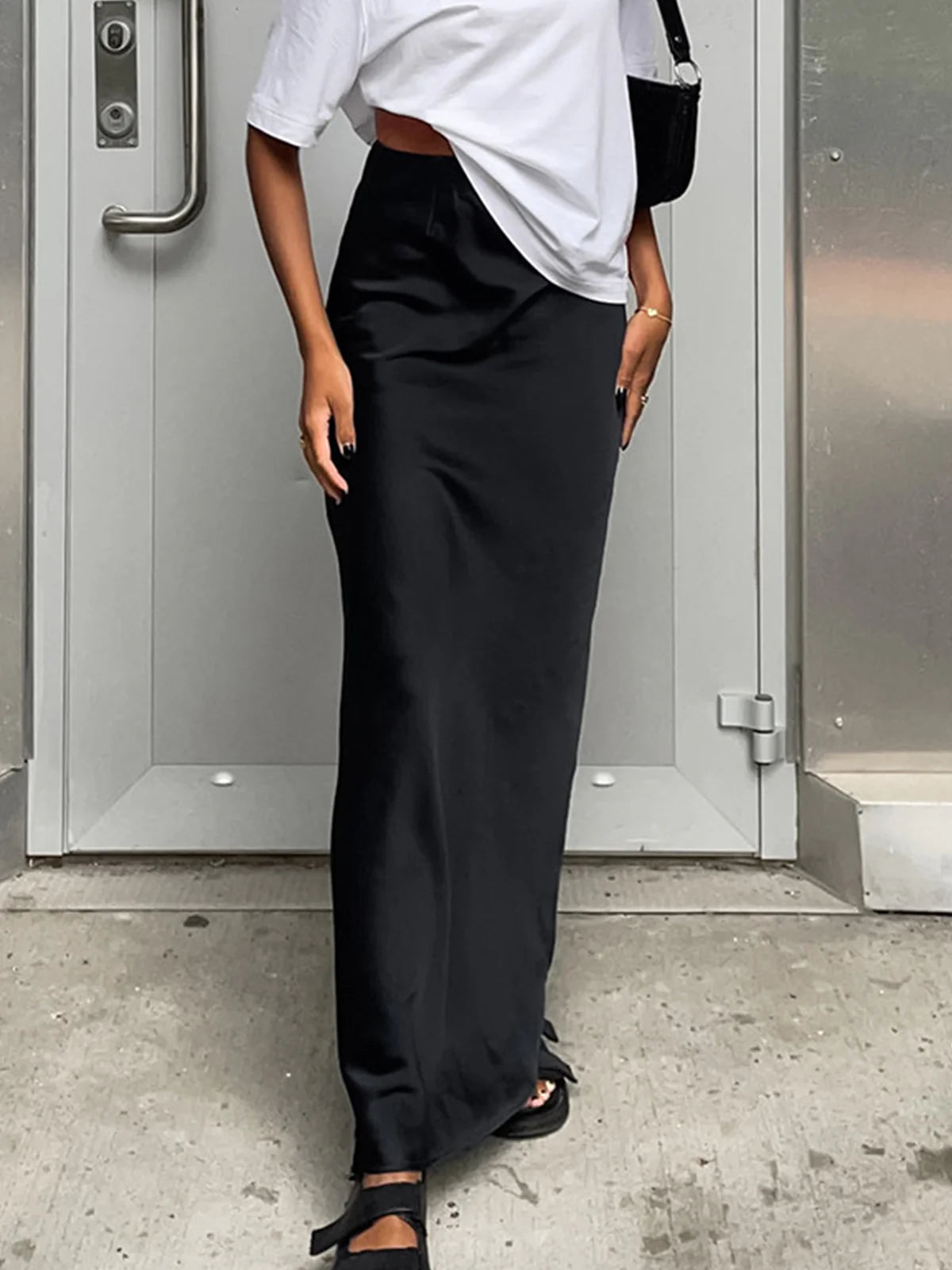 Utility Satin Maxi Skirt - LA FEMME WANDERER