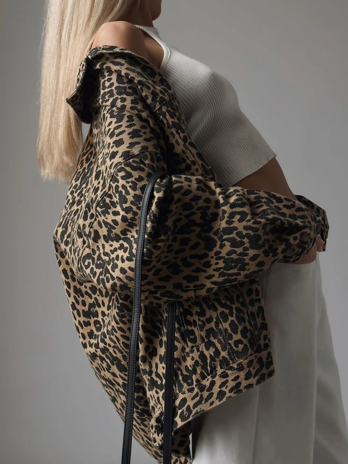 Leopard Printed Button Blazer - LA FEMME WANDERER