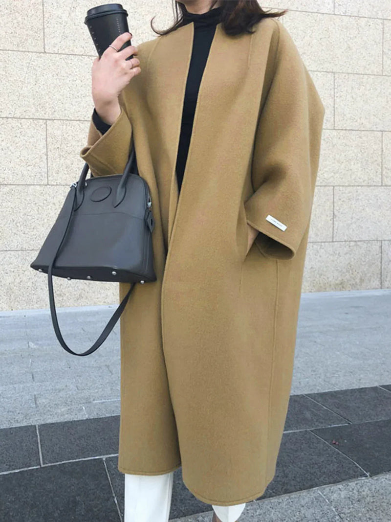 Minimalist Style Wool Long Coat