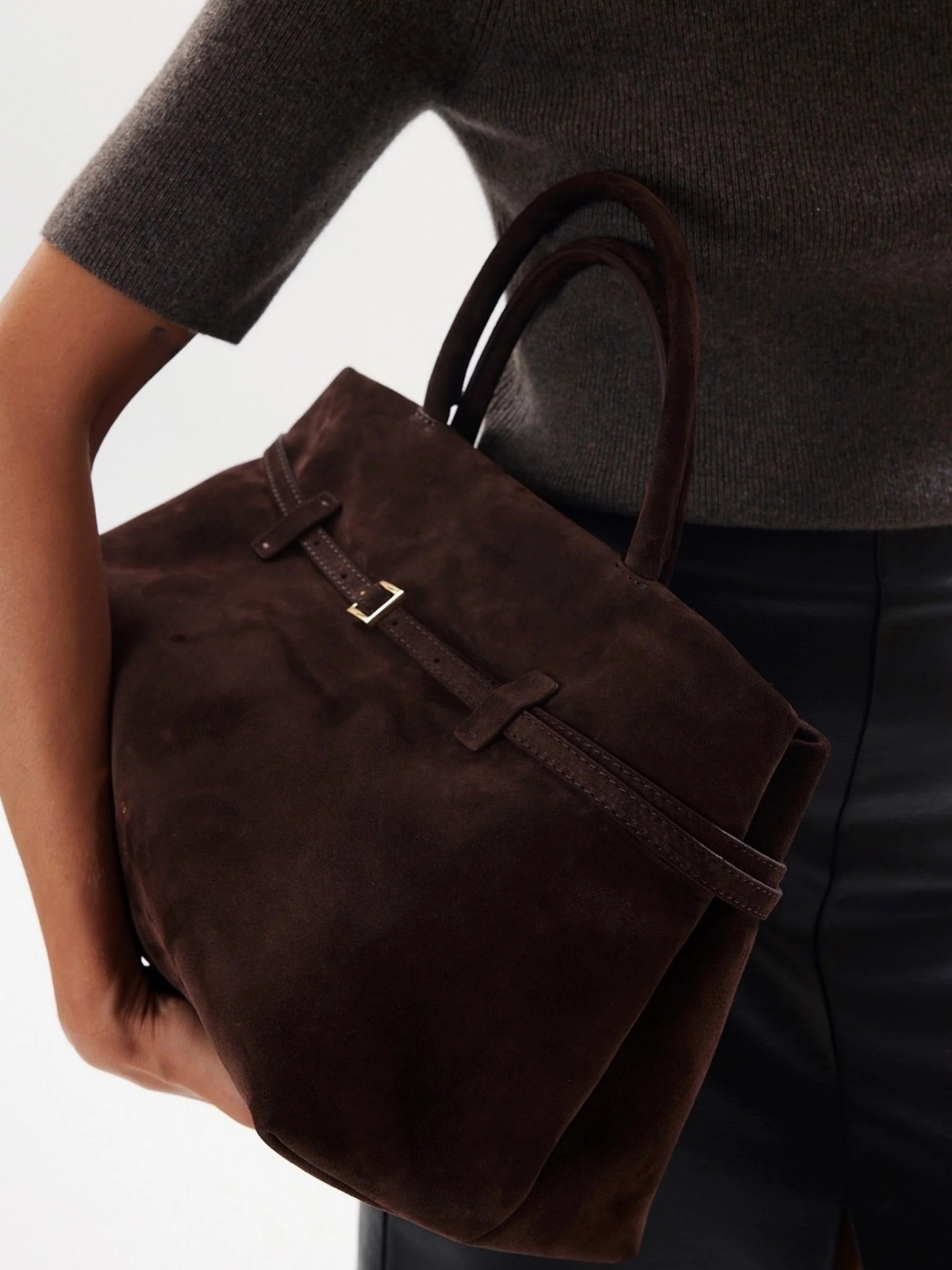 Vintage Buckle-Design Top-Handle Bag - LA FEMME WANDERER