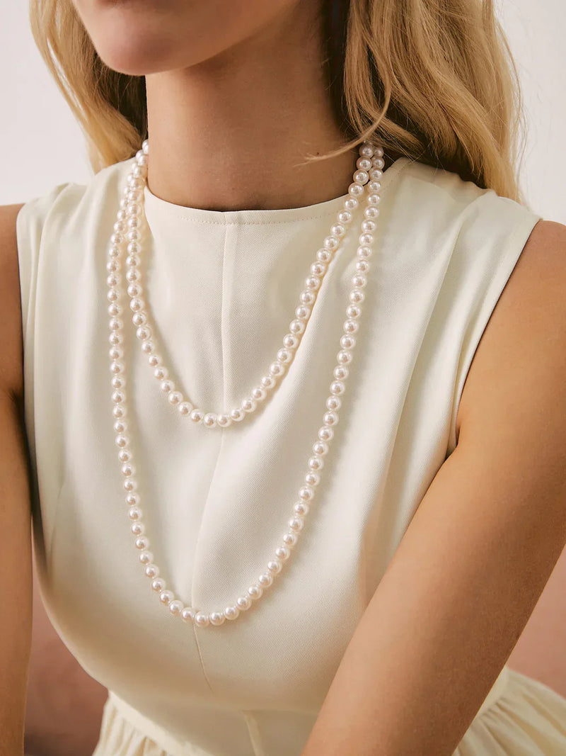 Always Chic Double Layered Pearl Necklace