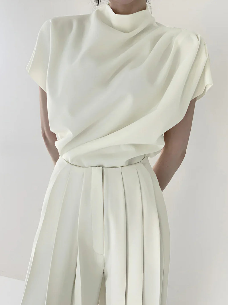 Top de manga corta de estilo minimalista elegante