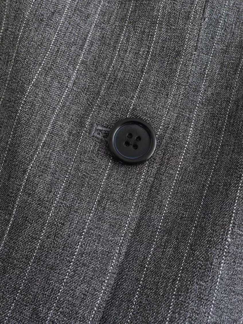 Wool Blend Oversized Pinstripe Lapel Blazer - LA FEMME WANDERER