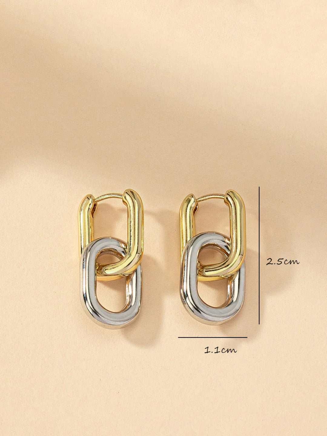 Lantern Ring Two-Tone Hoop Drop Earrings - LA FEMME WANDERER