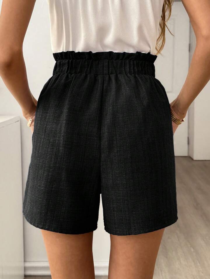 Lightweight Textured Shorts – Elastic High Waist Everyday Comfort