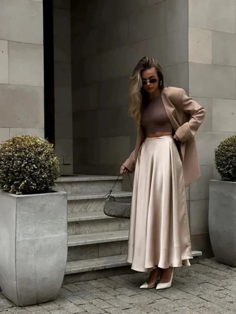 Falda de satén Jolli