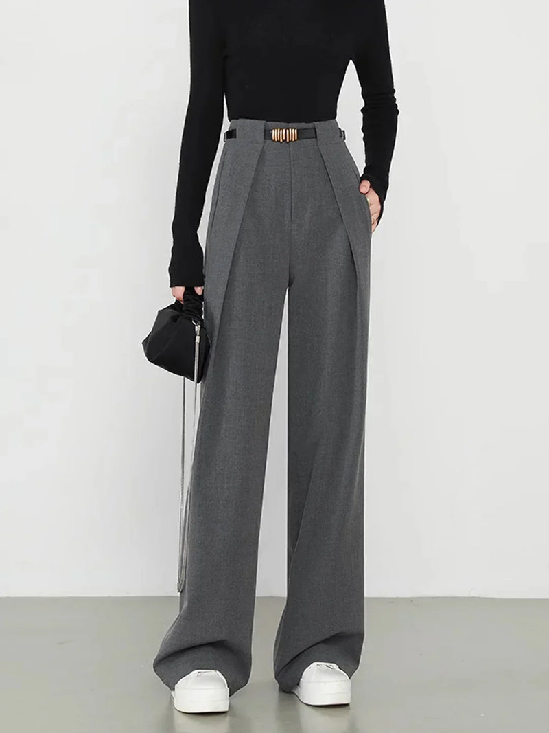 Always Elegant High-Waisted Wide-Leg Tailored Trousers