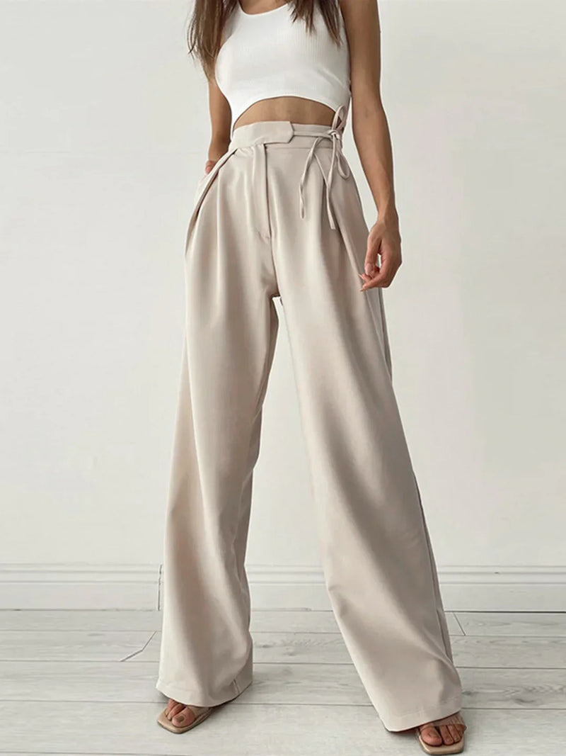 Elegant Style Loose High-waist Wide Leg Trousers