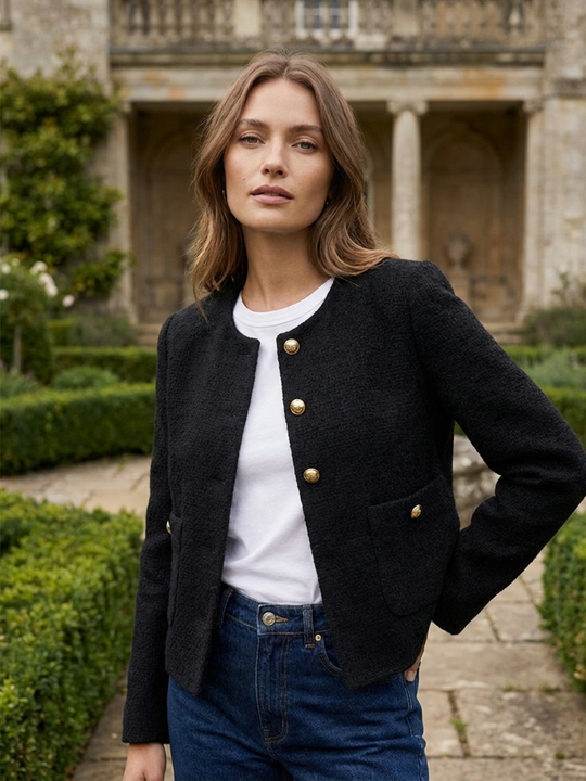 Blazer de tweed con estética Oldmoney