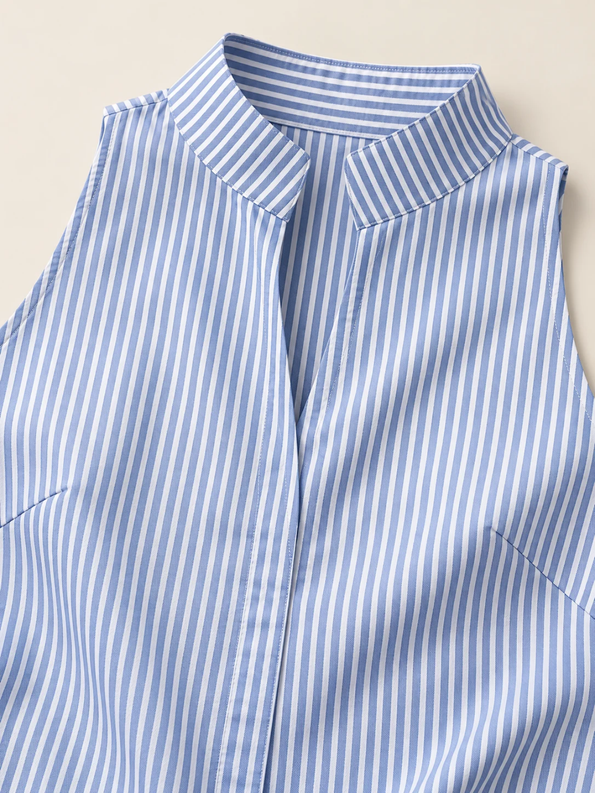 Céline Striped Sleeveless Cotton-Blend Blouse