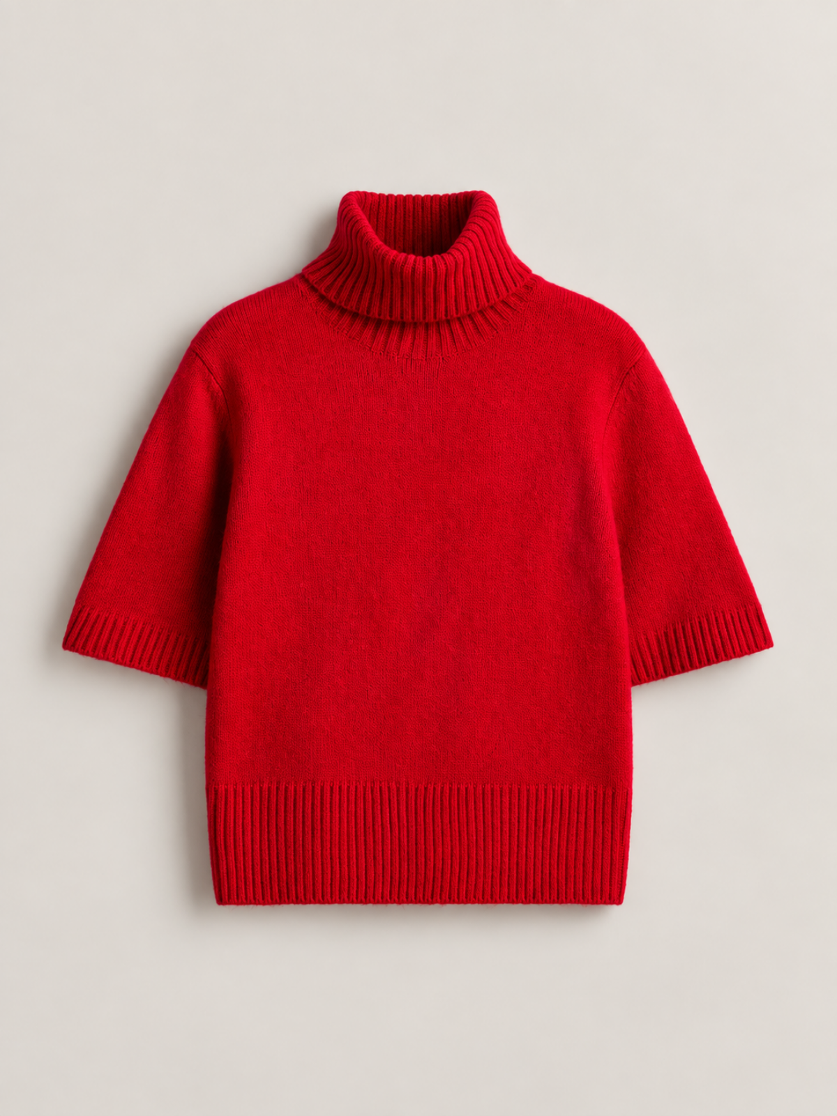 Short Sleeve Turtleneck Knit Sweater