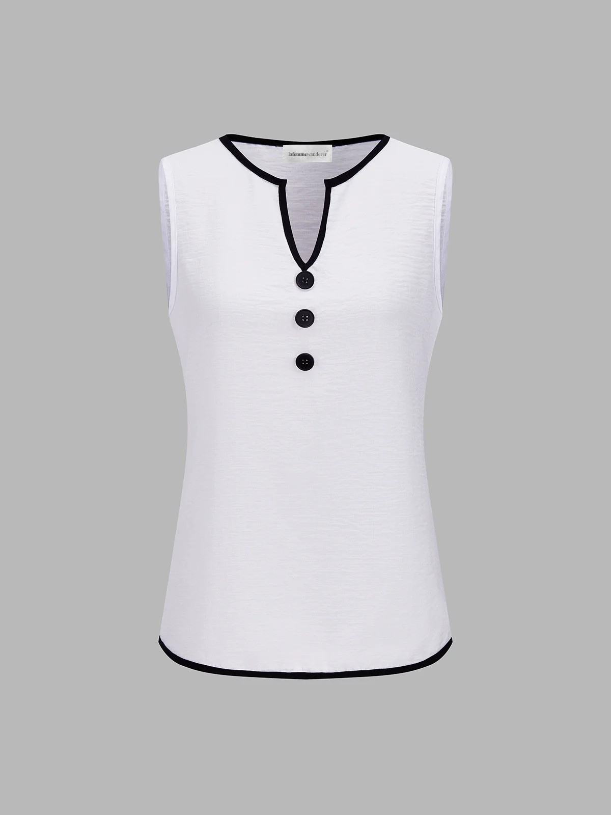 White Contrast Detail Top for Effortless Everyday Elegance