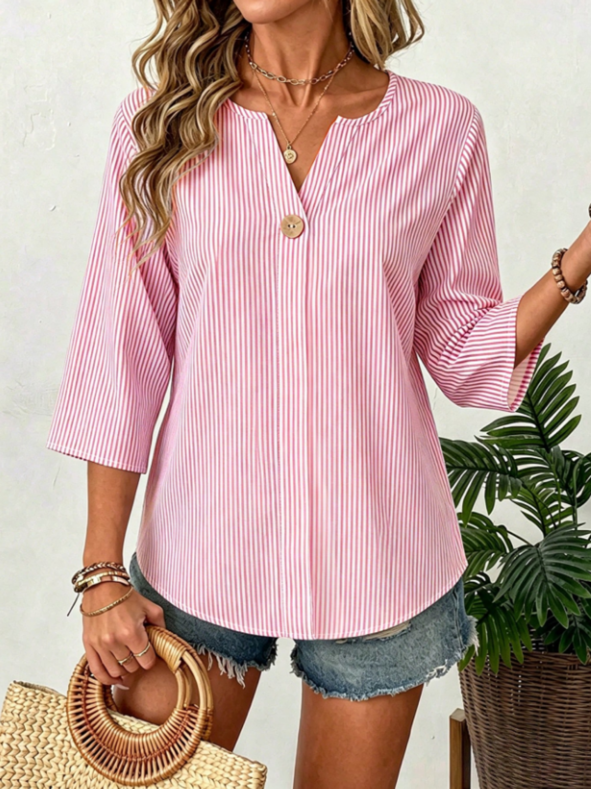 Top ligero a rayas para armarios minimalistas de verano